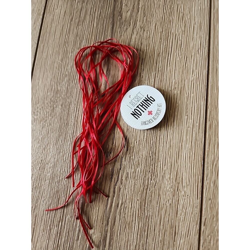 (10) Party Survival Kit Tags Hangover Recovery Tags "I REGRET NOTHING" WEDDING